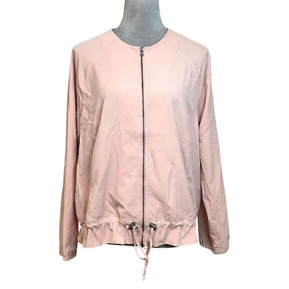 Banana Republic Women's Pink Bomber Jacket M Mid-Length Lightweight Adjustable - Picture 1 of 10